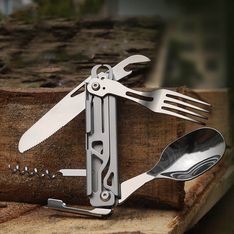 Detachable and Foldable Outdoor Multi-functional Cutlery - Combination Dining Knife, Fork and Spoon
