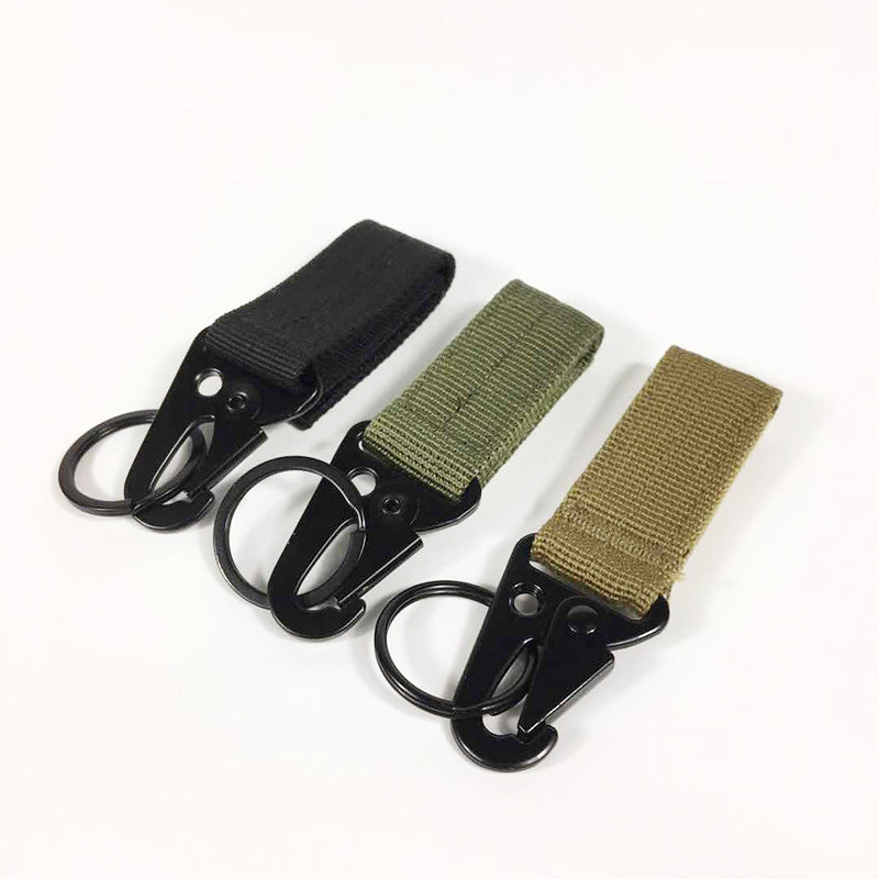 Tactical Outdoor Nylon Strap Carabiner: Multifunctional Climbing Clip and Key Ring for EDC