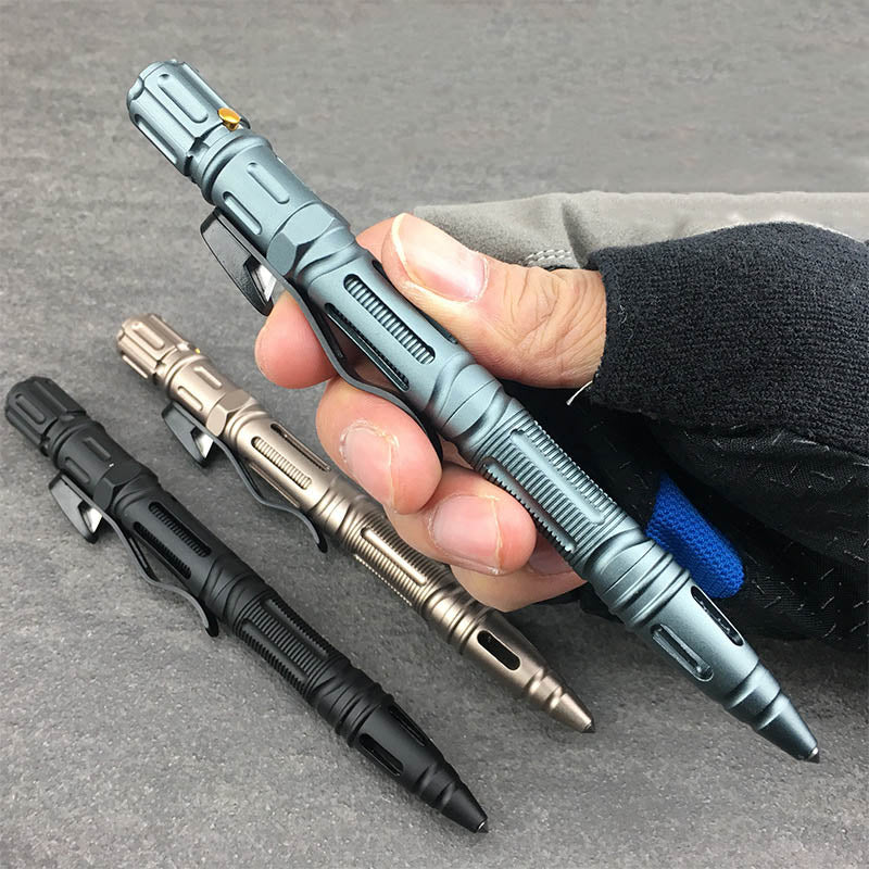 Multi-functional Tactical Pen with Tungsten Steel: Glass Breaker, LED Light, EDC Tool, Self Defense Pen, Rope Cutter, Survival Pen