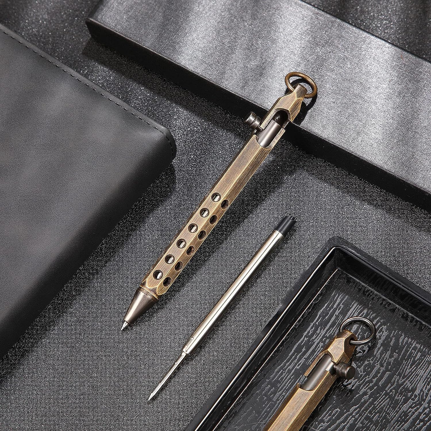 Handmade Brass Pen Creative Retro Hexagonal Brass Pen for Signature, Office Supplies, and Business Gifts