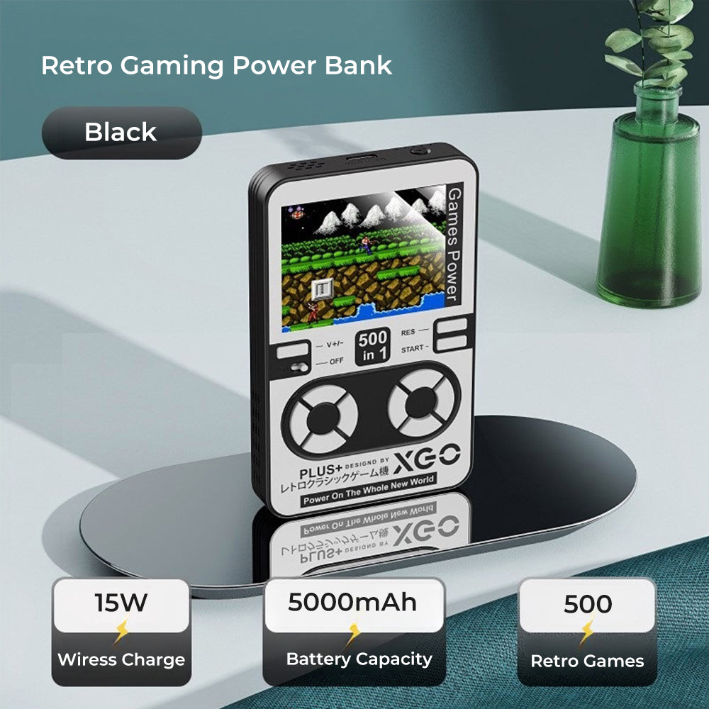 Retro Gaming Power Bank with MagSafe Wireless & Wired Fast Charging, Back Clip Style Battery Pack
