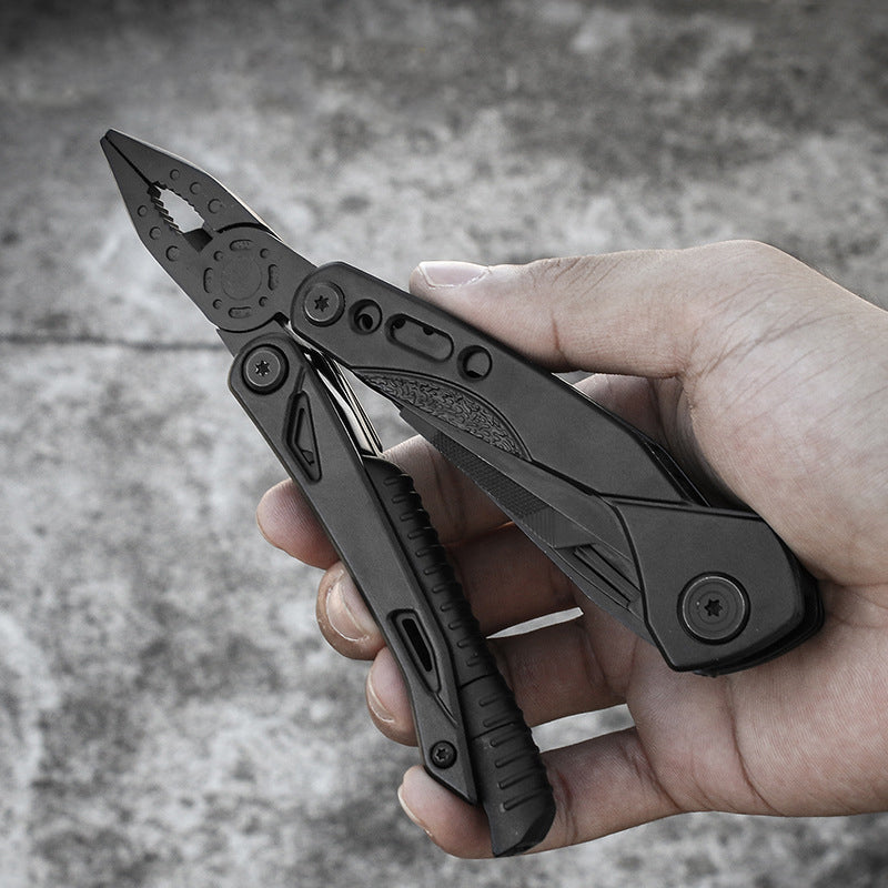 Outdoor Survival Multi-Tool Set - Folding Pliers with Flint, Whistle, and Multi-function Knife