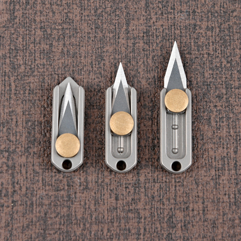 Titanium Alloy Mini Knife Sharp and Portable EDC Keychain Pendant for Opening Boxes and Cutting Paper