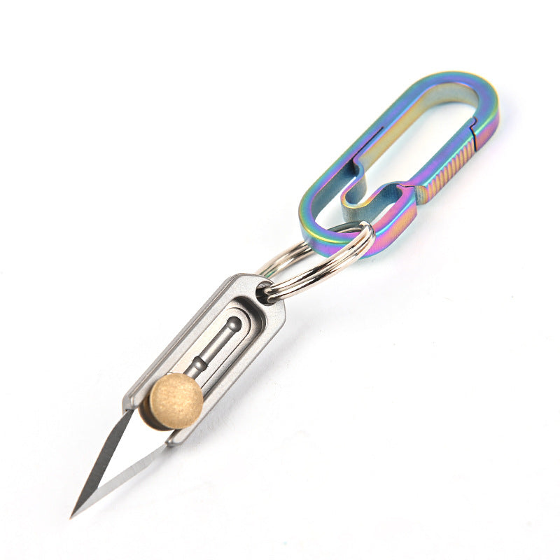 Titanium Alloy Mini Knife Sharp and Portable EDC Keychain Pendant for Opening Boxes and Cutting Paper