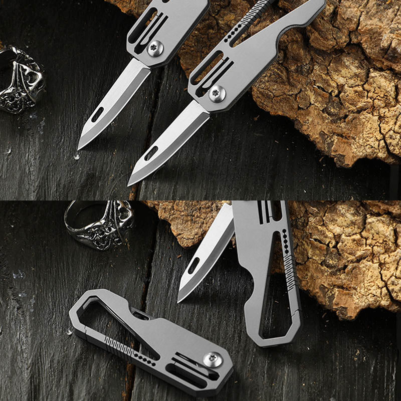 Titanium Alloy Multifunctional Keychain Knife - Portable EDC Folding Knife for Opening Boxes, Cutting Paper, and More