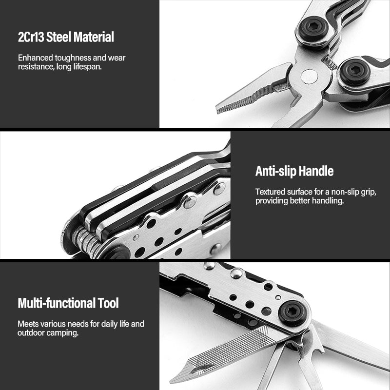 Portable EDC Multi-Tool - Stainless Steel Folding Pliers