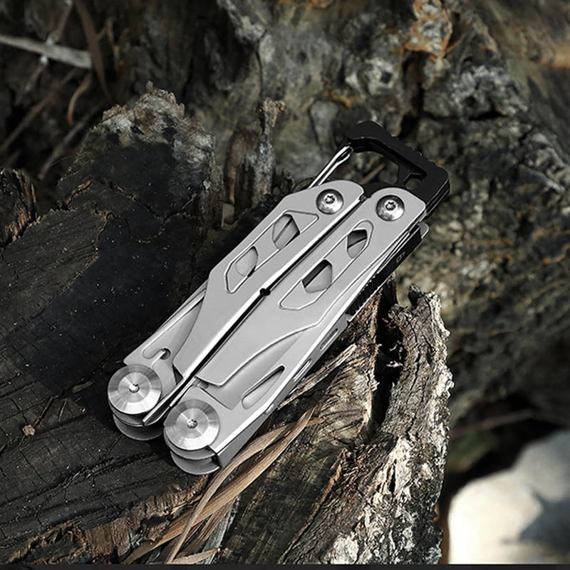 Multi-Functional Outdoor Camping Tool with Hammer, Folding Pliers, and Carabiner, etc