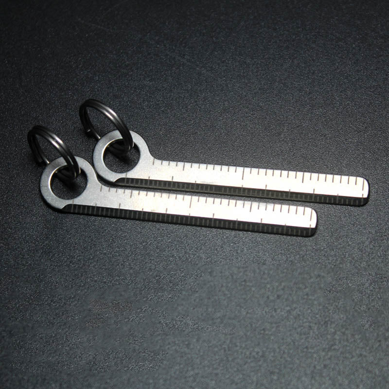 EDC Miniature Titanium Alloy Ruler, with CM/INCH Specifications