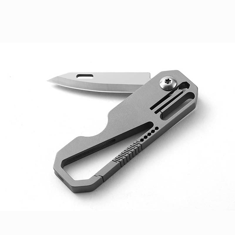 Titanium Alloy Multifunctional Keychain Knife - Portable EDC Folding Knife for Opening Boxes, Cutting Paper, and More