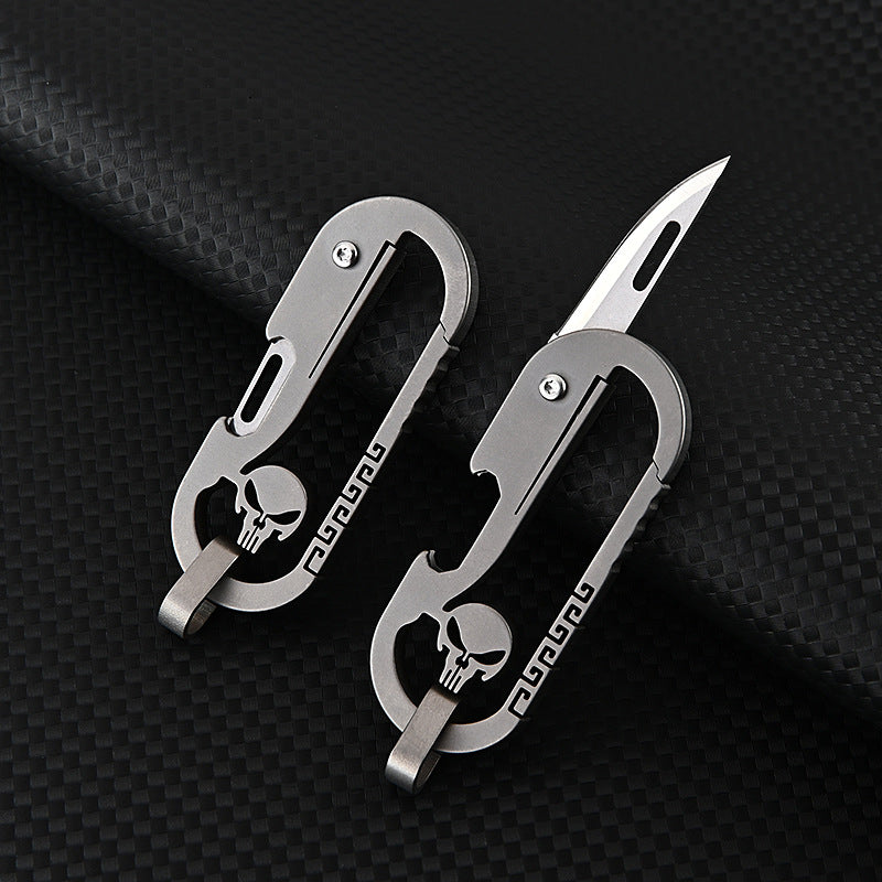 Titanium Alloy Multifunctional Keychain Knife Portable Folding Knife for Self-defense, Opening Boxes, and Cutting Paper