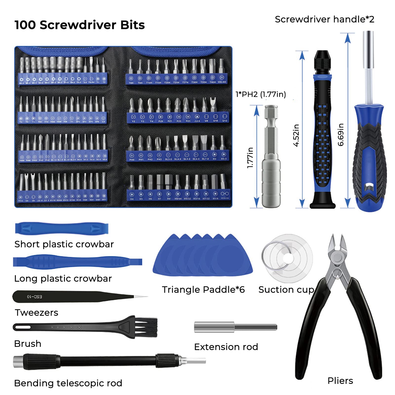 118pcs Multi Function Screwdriver Set for Electronic Product Repair and Household Use