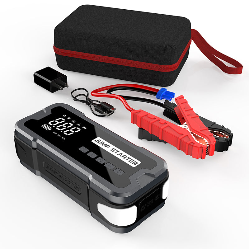 All-in-One Car Emergency Power Supply with Built-In Air Pump - 24000mAh High-Capacity Jump Starter