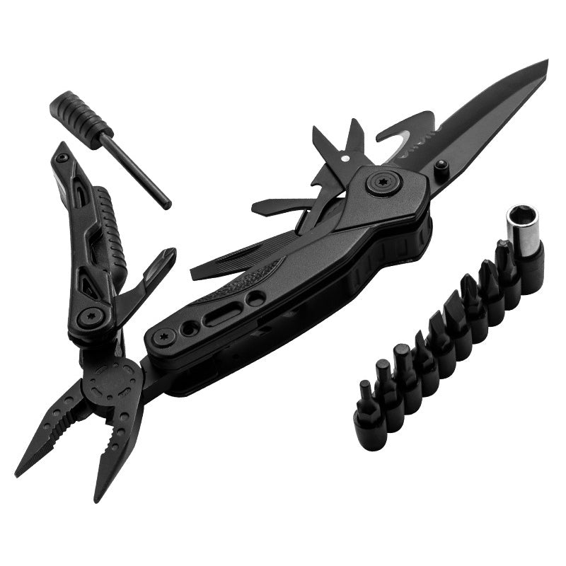 Outdoor Survival Multi-Tool Set - Folding Pliers with Flint, Whistle, and Multi-function Knife