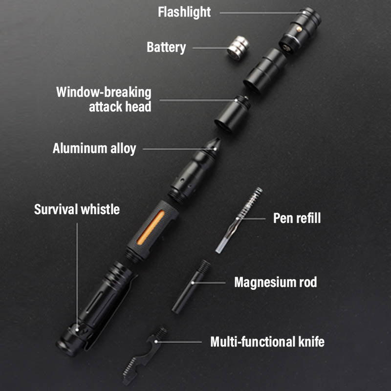 Aluminum Alloy Tactical Pen for Defense, Escape, Signature, and Emergency