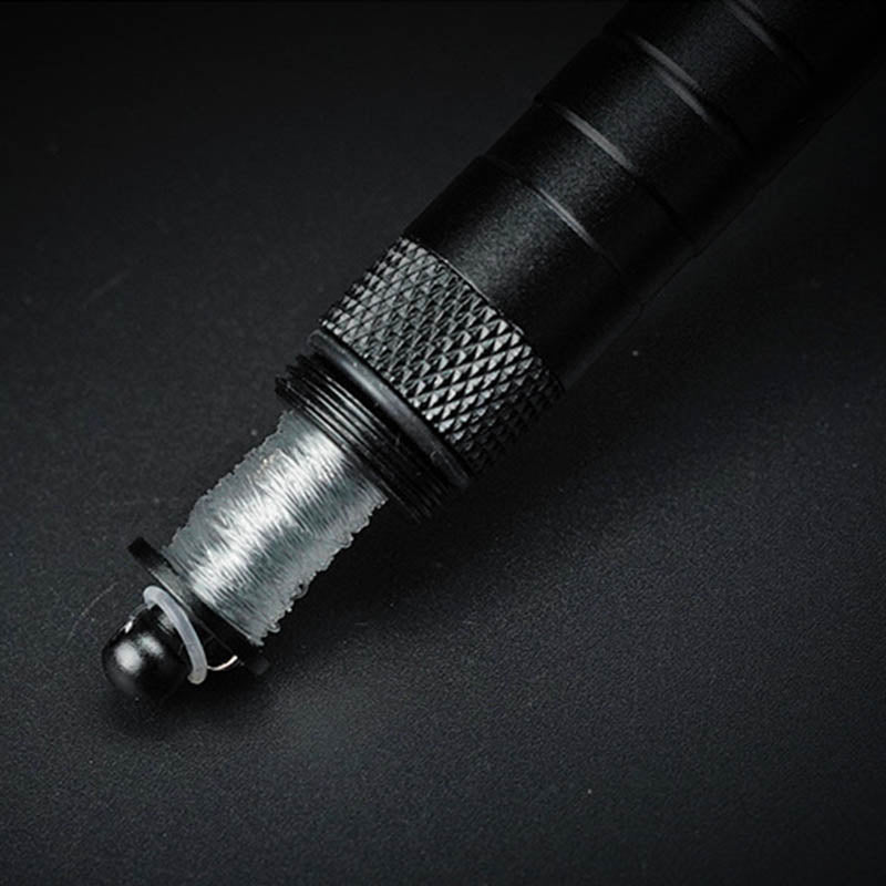 Multi-functional Tungsten Steel Outdoor Survival Pen with Whistle, Fire Starter, and Compass