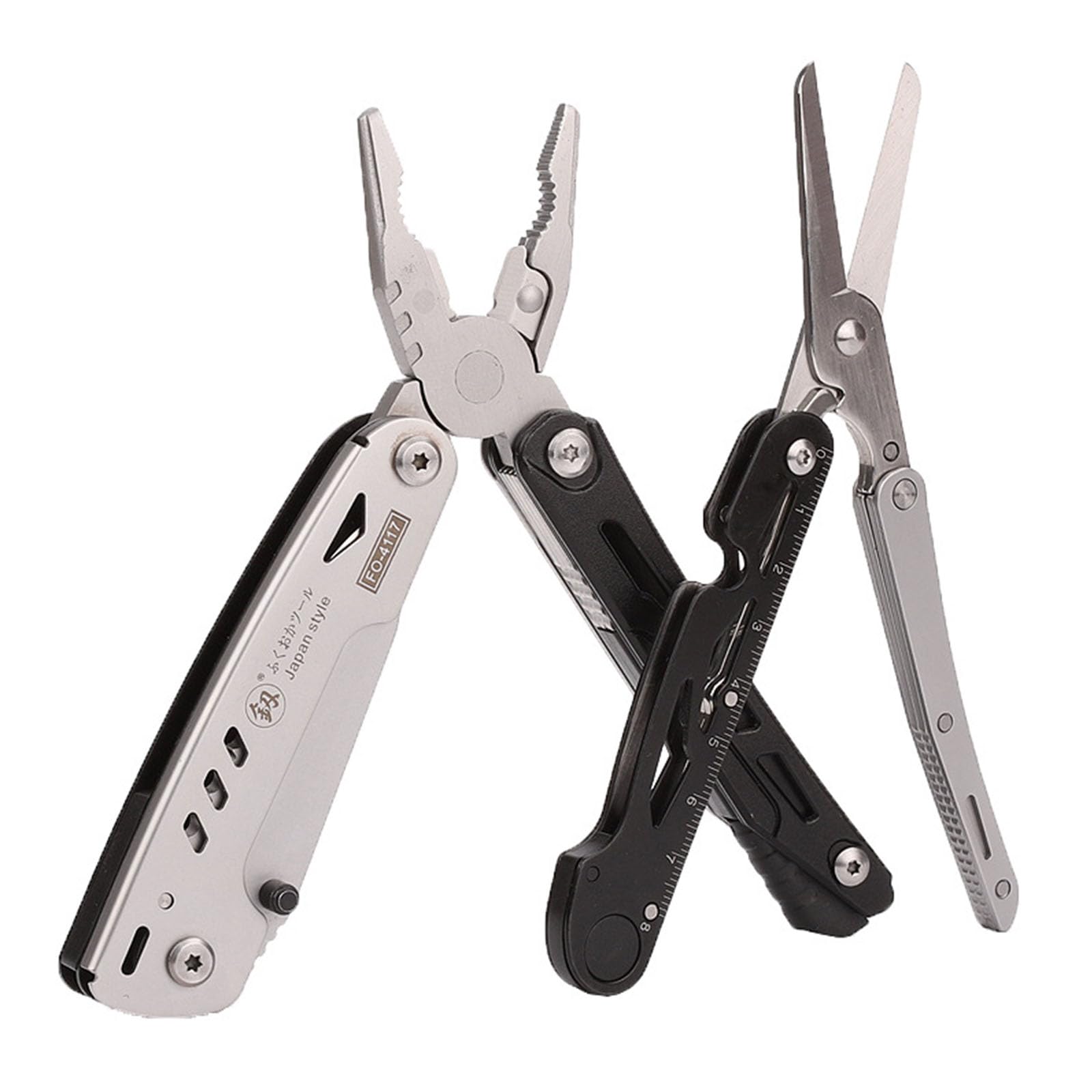 Pocket Multitool - Versatile Men's Utility Tool with Large Scissors - Ideal for Survival, Camping, Fishing, and BBQ Adventures